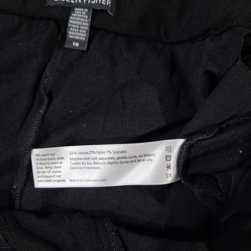 Eileen Fisher Wide Leg Black Pants - Size 10 - Picture 8 of 16